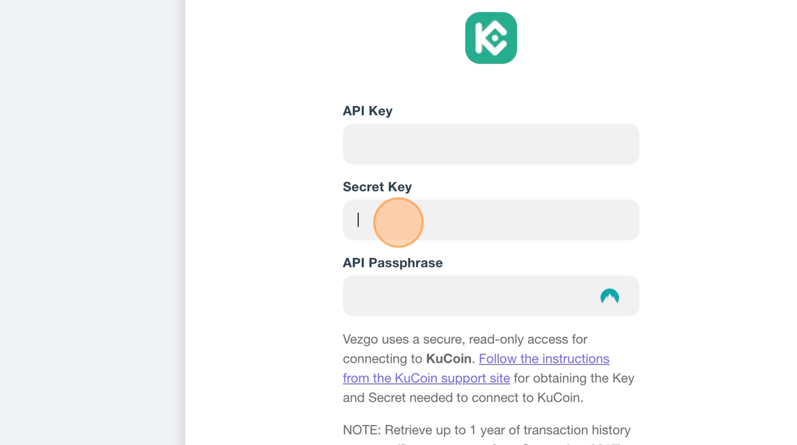 Connect KuCoin exchange account to crypto tracking dashboard. - Step 9.png